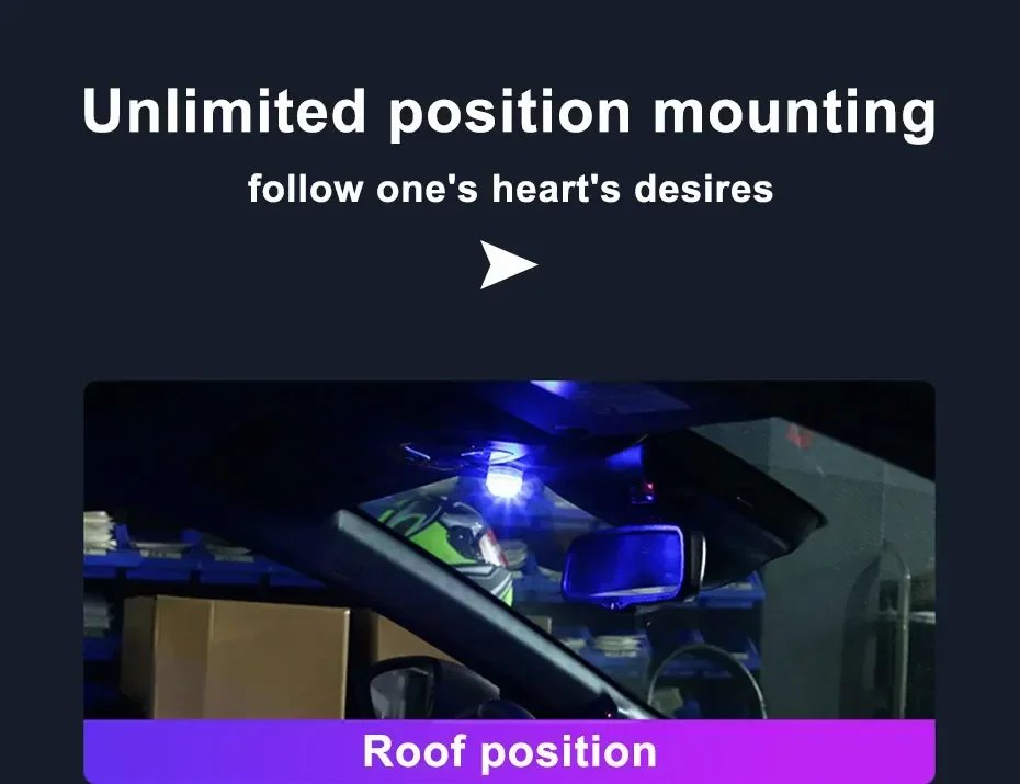 1Set Remote Control Car LED Interior Ambient Light - Colorful Adhesive Decoration for Auto Roof Foot Atmosphere Lamp 13 Colors