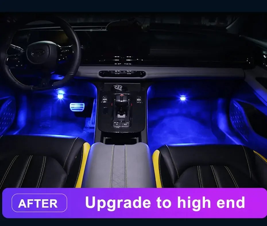 1Set Remote Control Car LED Interior Ambient Light - Colorful Adhesive Decoration for Auto Roof Foot Atmosphere Lamp 13 Colors