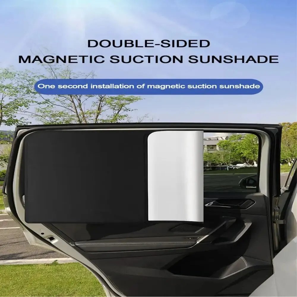 Purchase limit 1 piece 2Pcs Car Side Window Sun Shade Magnet Privacy Curtains UV Reflection Anti Glare UV Block Sunshade for Front/Back Window