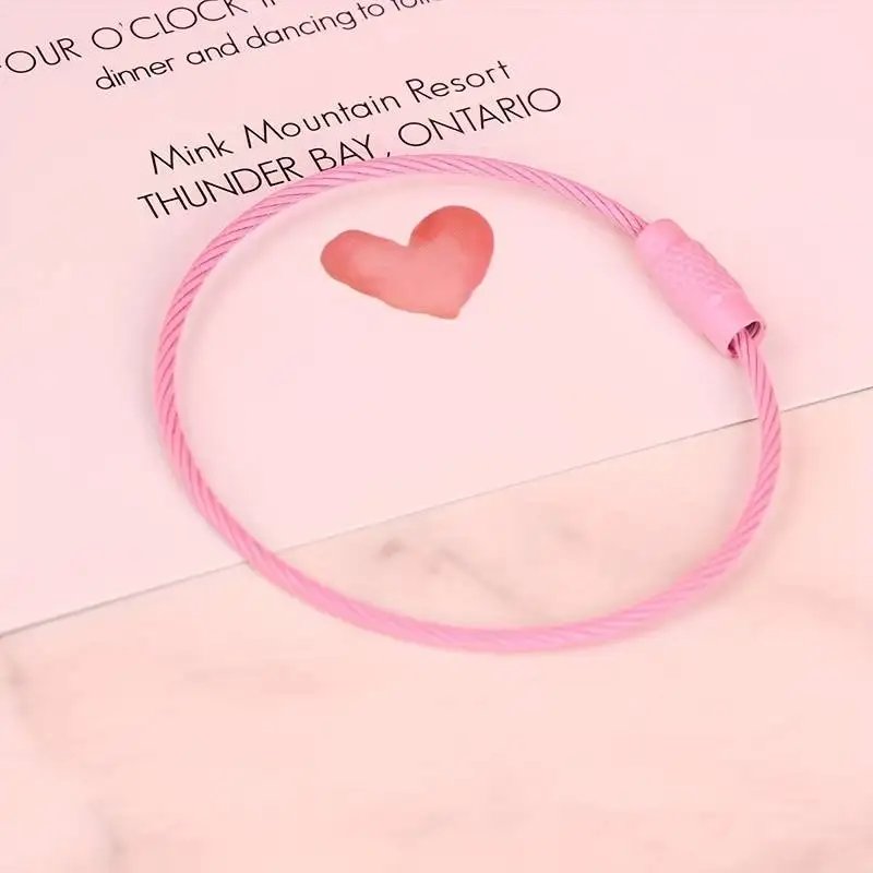 10pcs Colorful Stainless Steel Wire Luggage Tag Clip Durable And Easy To Install Perfect For Travel And Everyday Use