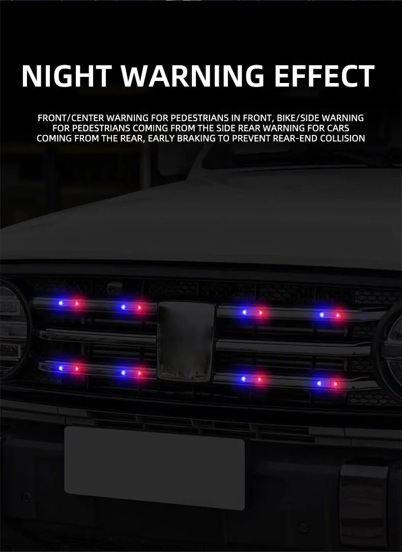 Solar Power Warning Light for Car Motorcycles LED Flashlight Indicator In-Night Caution Strobe Warning Light Running Lamp Solar Power Warning Light for Car Motorcycles LED Flashlight Indicator In-Night Caution Strobe Warning Light Running Lamp