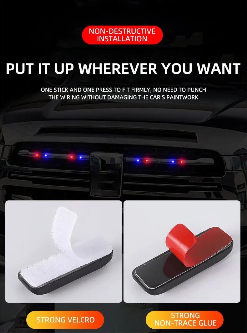 Solar Power Warning Light for Car Motorcycles LED Flashlight Indicator In-Night Caution Strobe Warning Light Running Lamp Solar Power Warning Light for Car Motorcycles LED Flashlight Indicator In-Night Caution Strobe Warning Light Running Lamp