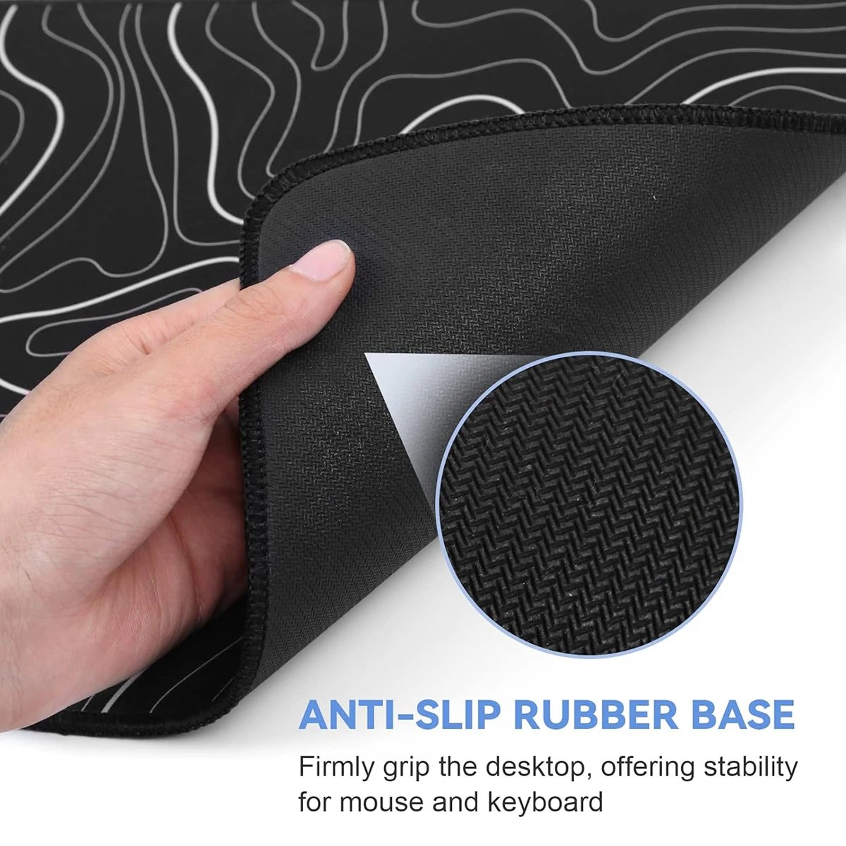 1Pcs Gaming Mouse Pad Large Keyboard Pad 31.5 x 11.8in Topographic Mouse Pad Black and White Mouse Pad for Keyboard with Anti-Sl 1Pcs Gaming Mouse Pad Large Keyboard Pad 31.5 x 11.8in Topographic Mouse Pad Black and White Mouse Pad for Keyboard with Anti-Sl