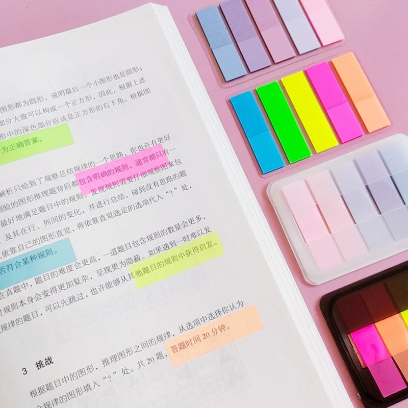 Purchase limit 1 piece 1 Box 100pcs Index Stickers Extractable Sticky Tabs Page Markers Sticky Index Tabs Writable Page Sticky Notes Transparent Color