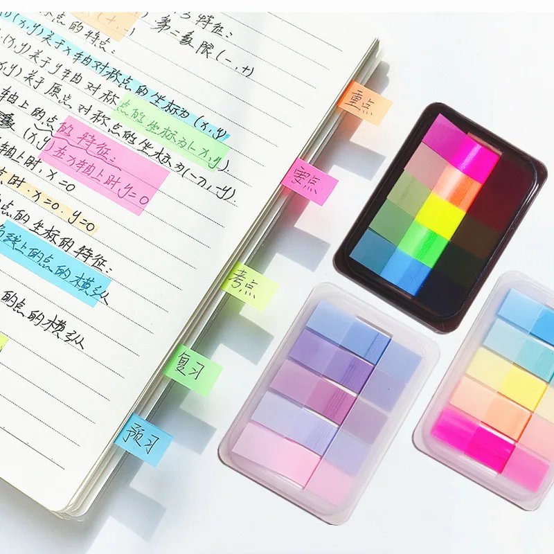 Purchase limit 1 piece 1 Box 100pcs Index Stickers Extractable Sticky Tabs Page Markers Sticky Index Tabs Writable Page Sticky Notes Transparent Color