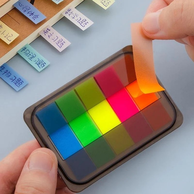 Purchase limit 1 piece 1 Box 100pcs Index Stickers Extractable Sticky Tabs Page Markers Sticky Index Tabs Writable Page Sticky Notes Transparent Color