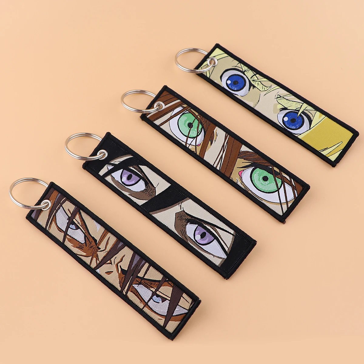 Japanese Anime Cool Embroidery Key Fobs Key Tag Motorcycles Cars Backpack Chaveiro Keychain For Friends Fashion Key Ring Gifts