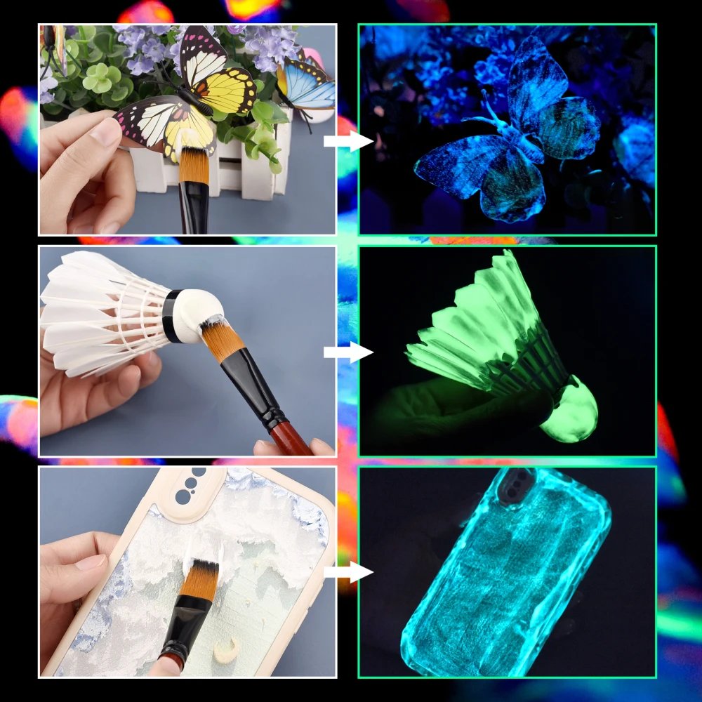 15g Light Fluorescent Luminous Paint Epoxy Resin Pigment Glow In Dark Acrylic Paints For DIY Party Makeup Decoration Supplies