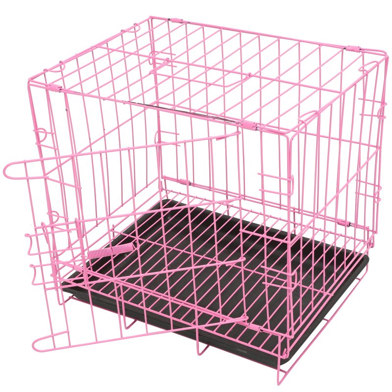 of Folding With Toilet Dog Cage Poodle Small And Medium Dog Cat Cage Rabbit Cage Puppy Cage Pet moving Container(Blue35cm)