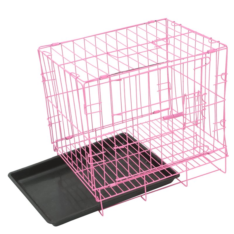 of Folding With Toilet Dog Cage Poodle Small And Medium Dog Cat Cage Rabbit Cage Puppy Cage Pet moving Container(Blue35cm)