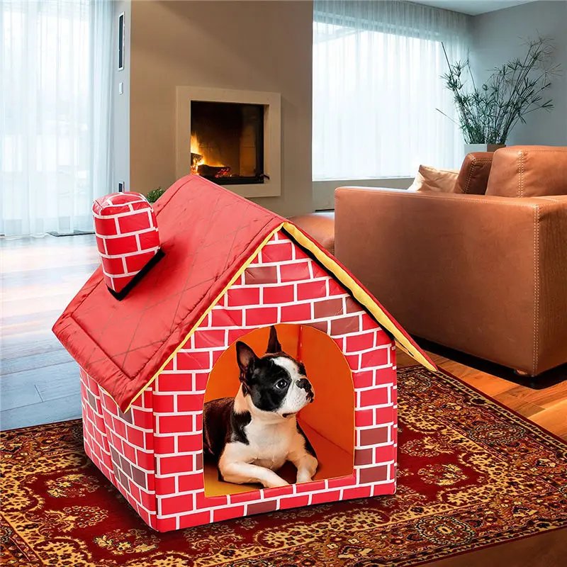 Cat Puppy Home Portable Red Brick Pet Dog House Warm and Cozy Cat Bed Dog Kennel House for Pets Animals Removable Travel House Cat Puppy Home Portable Red Brick Pet Dog House Warm and Cozy Cat Bed Dog Kennel House for Pets Animals Removable Travel House