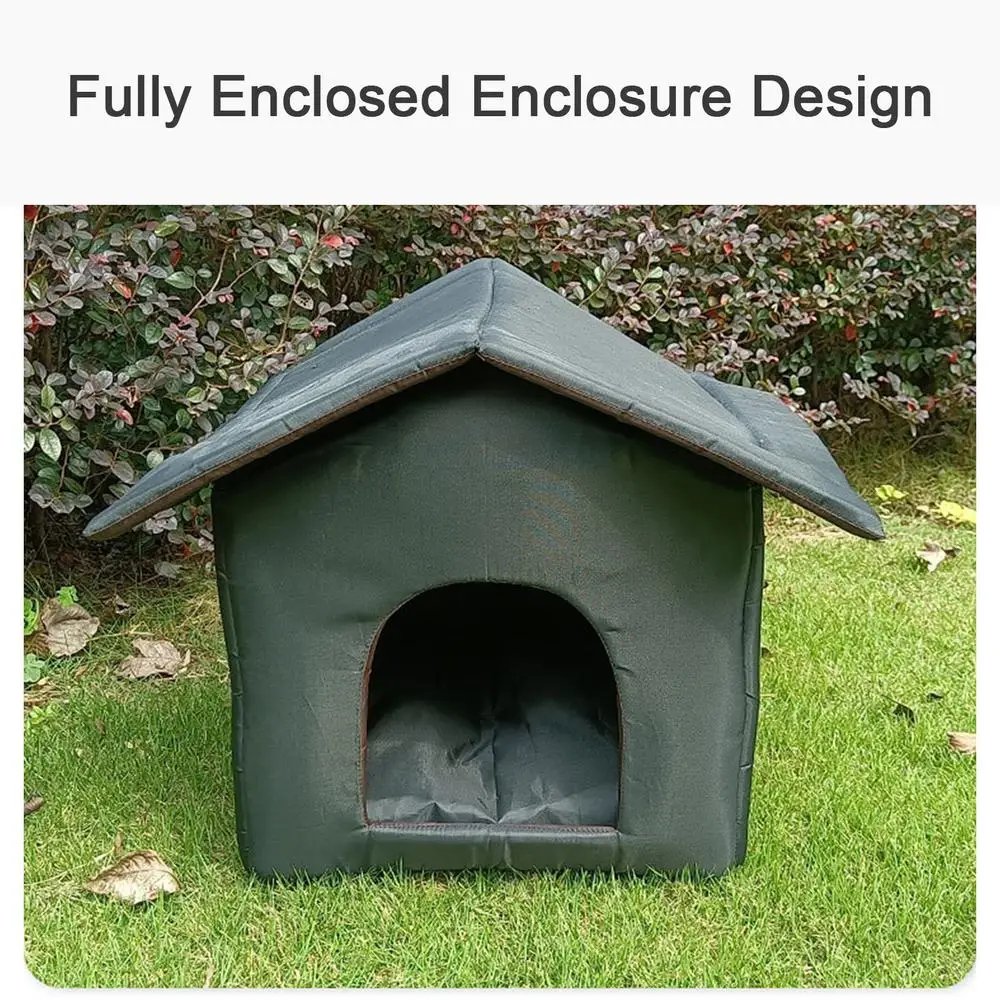 Feral Cat Shelter Outside Waterproof Insulated Feral Houses Oxford Cloth Cats Dogs Tent For Outdoor Puppy Shelter