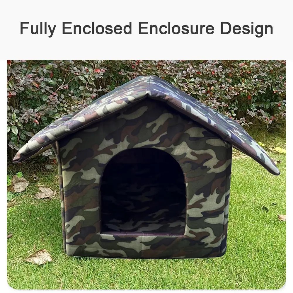 Feral Cat Shelter Outside Waterproof Insulated Feral Houses Oxford Cloth Cats Dogs Tent For Outdoor Puppy Shelter