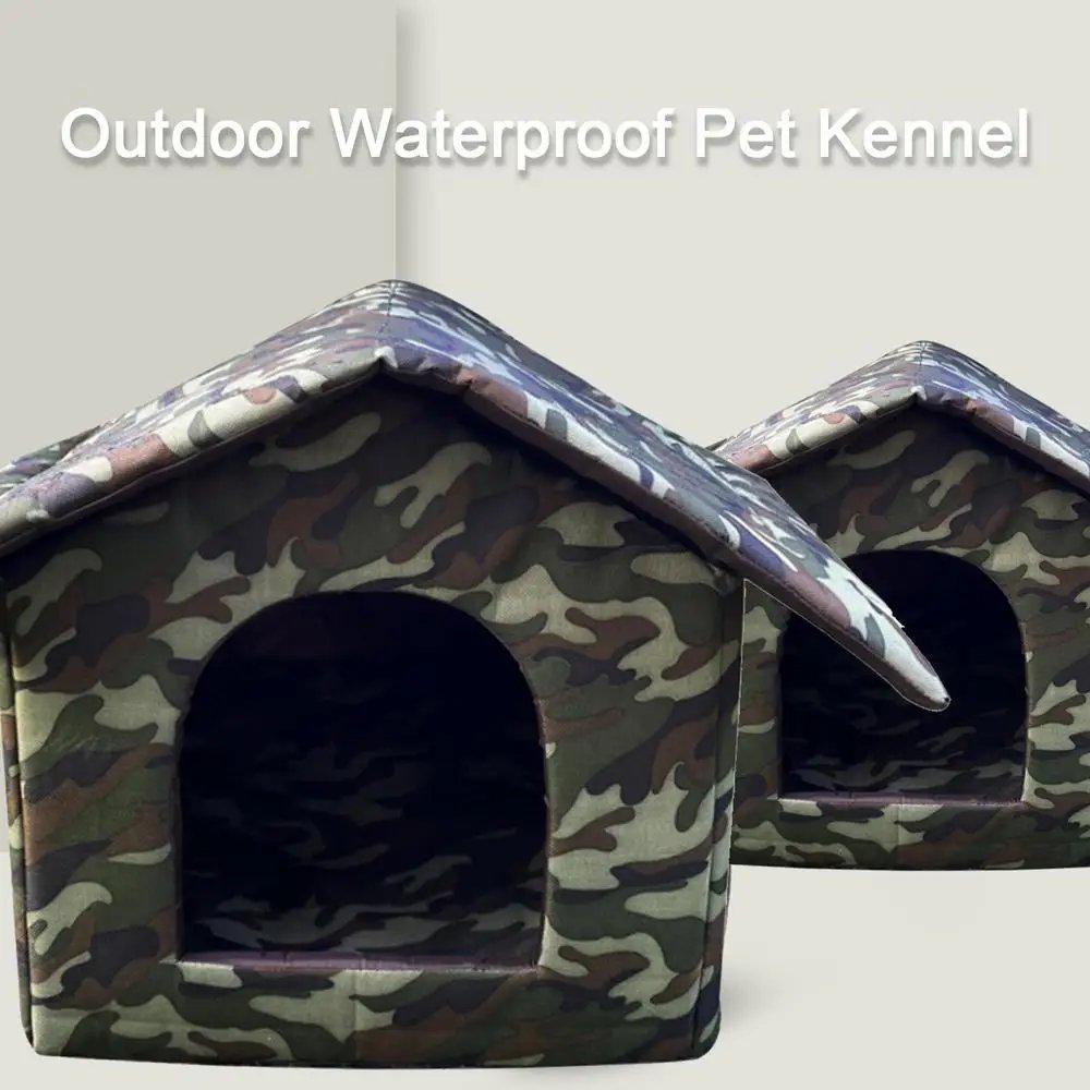 Feral Cat Shelter Outside Waterproof Insulated Feral Houses Oxford Cloth Cats Dogs Tent For Outdoor Puppy Shelter