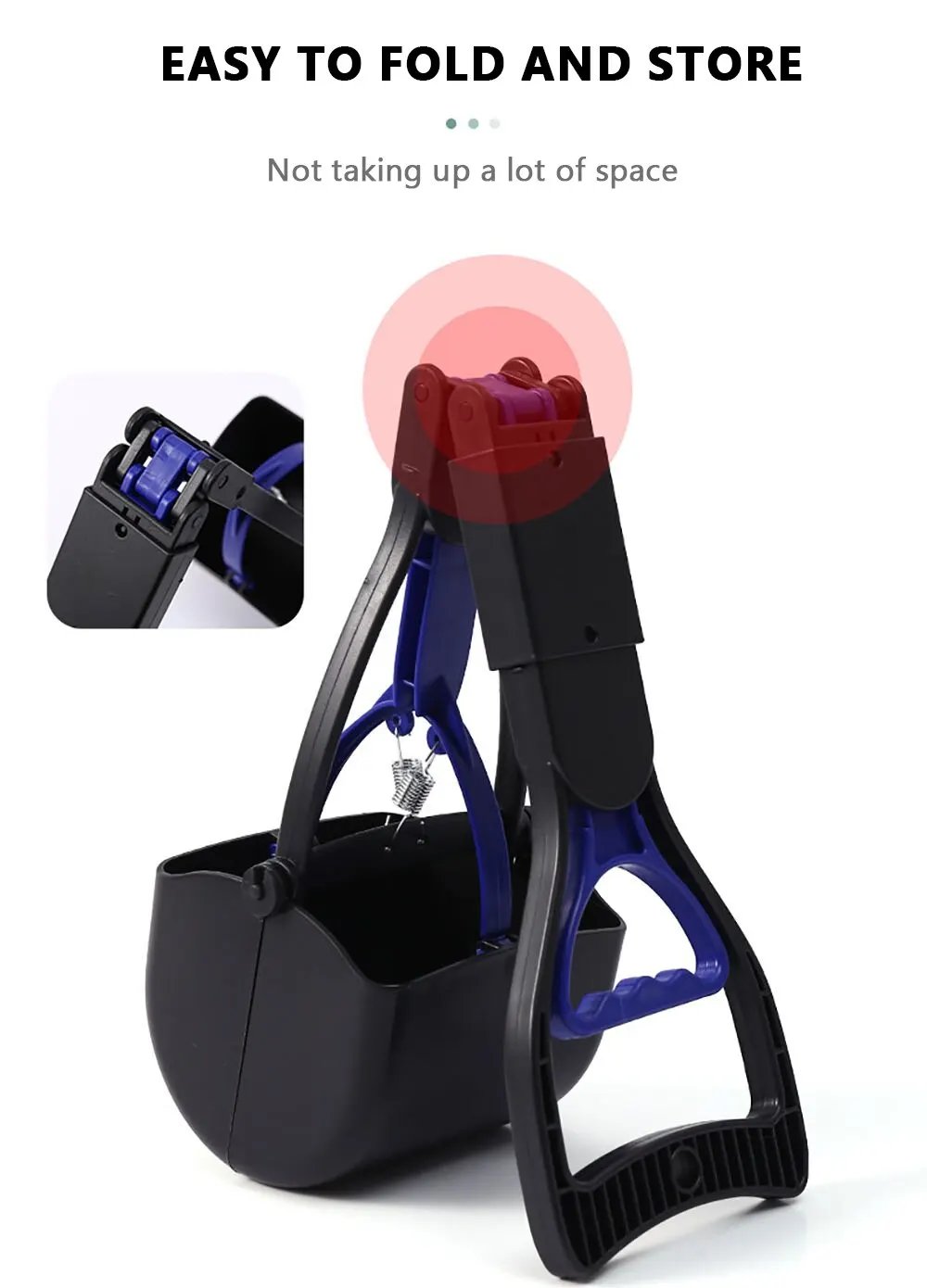 Dog Pooper Scooper Pet Long Handle Jaw Poop Scoop Picker Excrement Collector Clean Tools Outdoor Foldable Animal Feces Cleaner