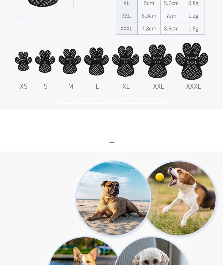 4-Pack Dog Anti Slip Paw Grips Traction Pads Dog Paw Protection Stickers with Stronger Adhesive for Hard Floor or Injuries