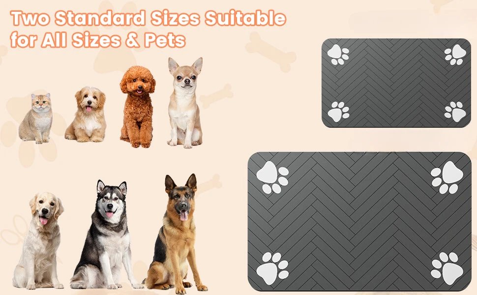 Pet Feeding Mat-Absorbent Pet Placemat for Food and Water Bowl, with Waterproof Rubber Backing, Quick Dry Water Mat for Dog Cat Pet Feeding Mat-Absorbent Pet Placemat for Food and Water Bowl, with Waterproof Rubber Backing, Quick Dry Water Mat for Dog Cat