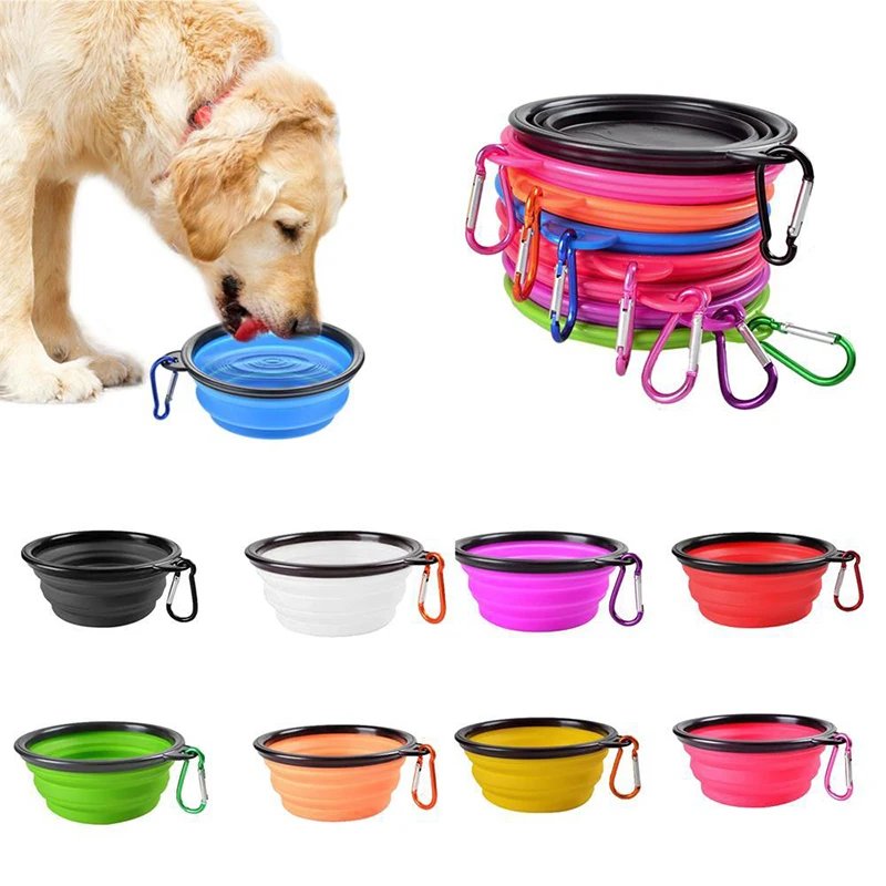 Folding Portable Silicone Dog Feeder Bowl 2 In 1 Pet Dispenser Outdoor Travel Dog Cat with Carabiner Bottle Food Water Container Folding Portable Silicone Dog Feeder Bowl 2 In 1 Pet Dispenser Outdoor Travel Dog Cat with Carabiner Bottle Food Water Container