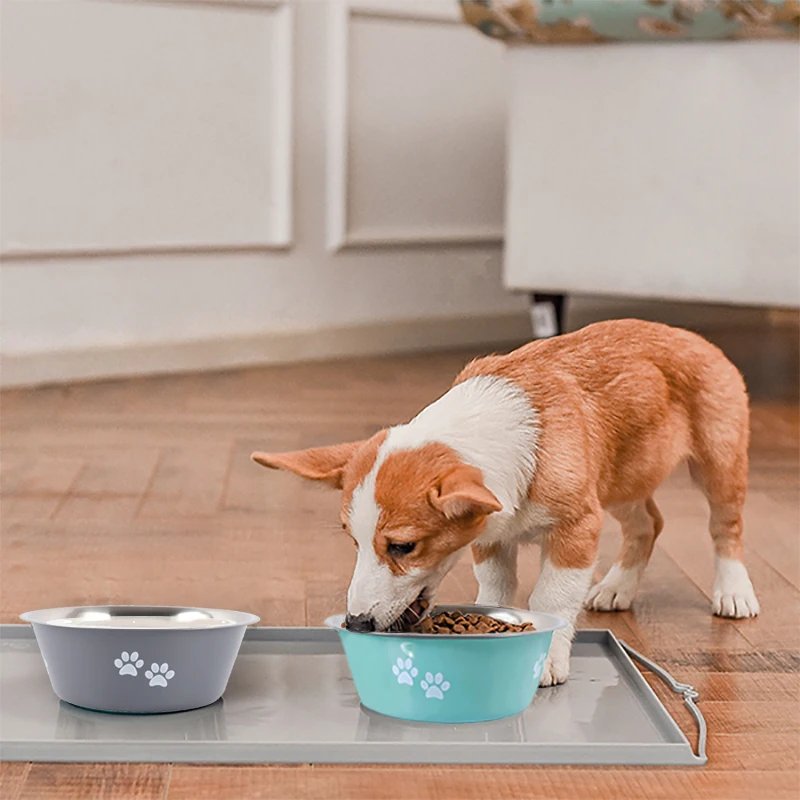 Non-slip Dog Bowls For Small Medium Large Dog Feeder Bowls And Drinkers Stainless Steel Pet Feeders Pets Dogs Accessories