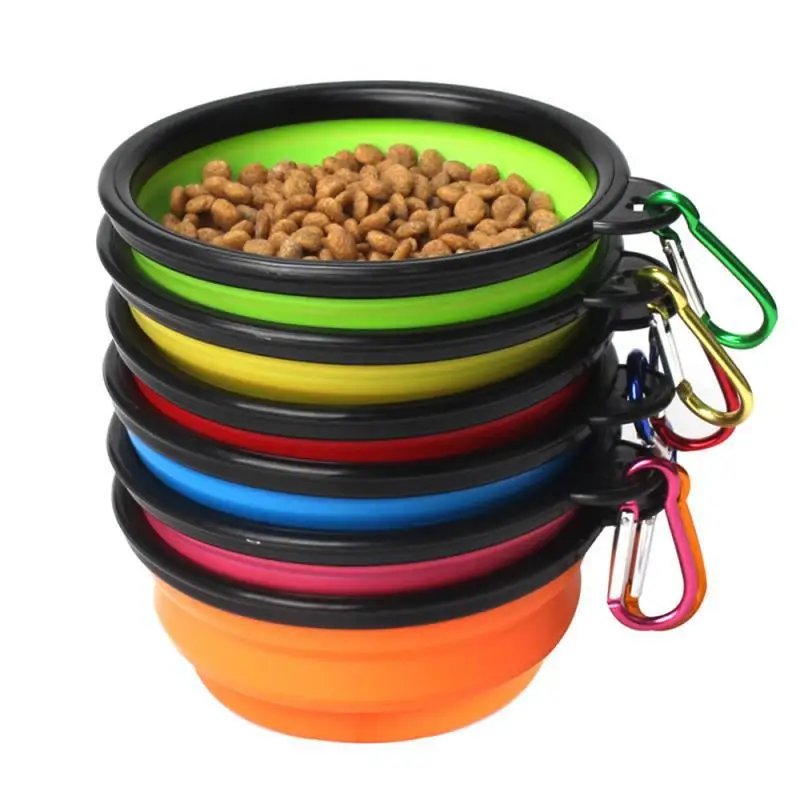 1000ML Silicone Dog Feeder Bowl With Carabiner Folding Cat Bowl Travel Dog Feeding Supplies Food Water Container Pet Accessories 1000ML Silicone Dog Feeder Bowl With Carabiner Folding Cat Bowl Travel Dog Feeding Supplies Food Water Container Pet Accessories