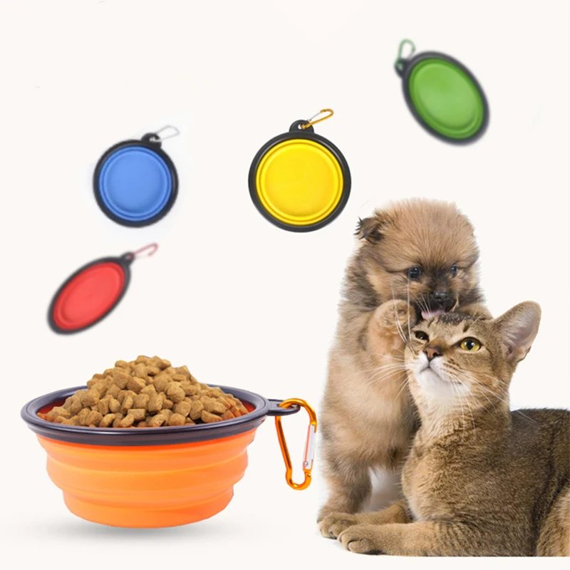1000ML Silicone Dog Feeder Bowl With Carabiner Folding Cat Bowl Travel Dog Feeding Supplies Food Water Container Pet Accessories 1000ML Silicone Dog Feeder Bowl With Carabiner Folding Cat Bowl Travel Dog Feeding Supplies Food Water Container Pet Accessories