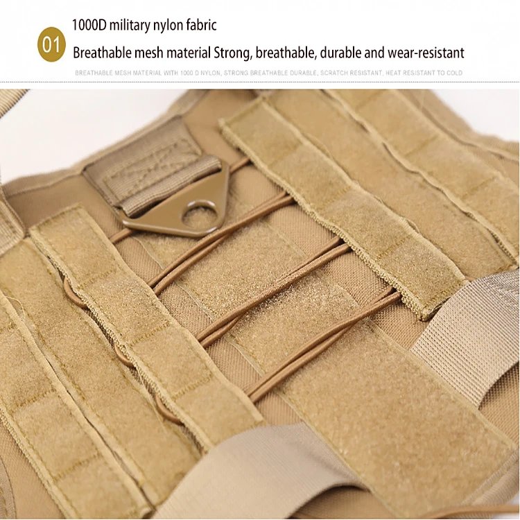 Tactical Dog Harness Military Training K9 Padded Quick Release Vest Pet Training Dog Harness For Set Small Medium Large Dogs