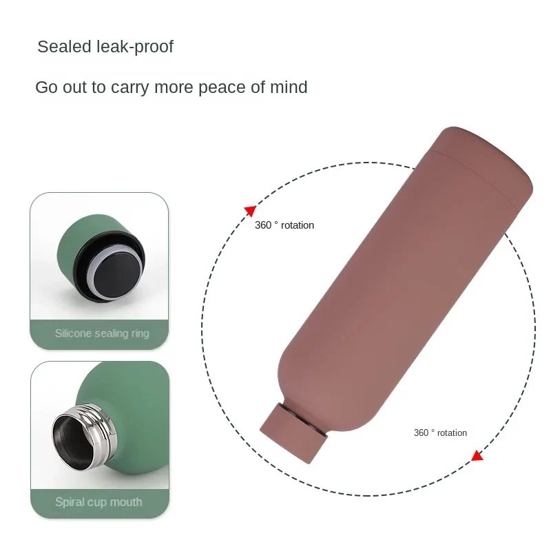 500/750ML Small Mouth Thermos Cup, Outdoor Stainless Steel Bottle, Rubber Paint Sports Kettle, Thickened Double Water Cup