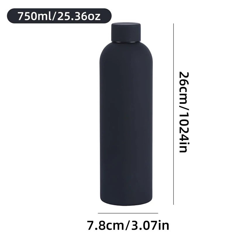 500/750ML Small Mouth Thermos Cup, Outdoor Stainless Steel Bottle, Rubber Paint Sports Kettle, Thickened Double Water Cup