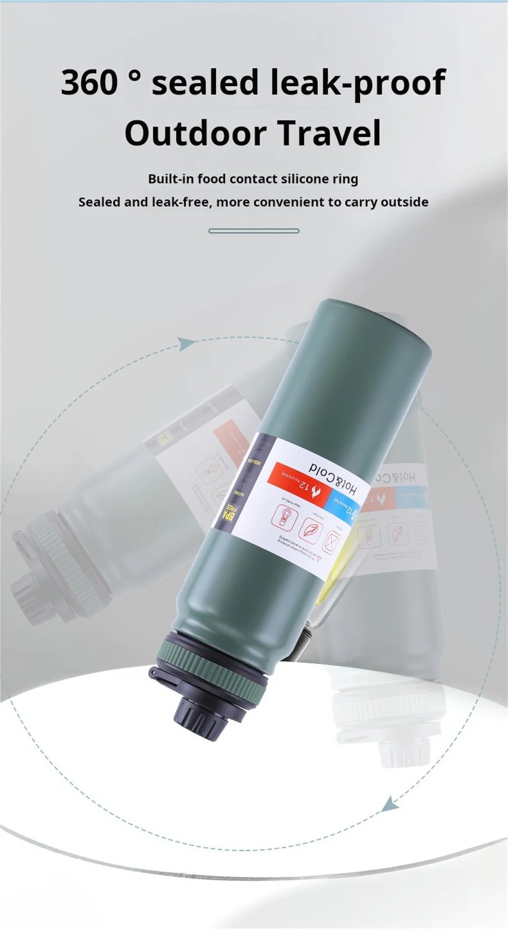 600ML/800ML Outdoor Thermos Portable Kettle Water Bottle with Tea Filter 304 Stainless Steel Thermal Cup Leak-proof Flask Sports