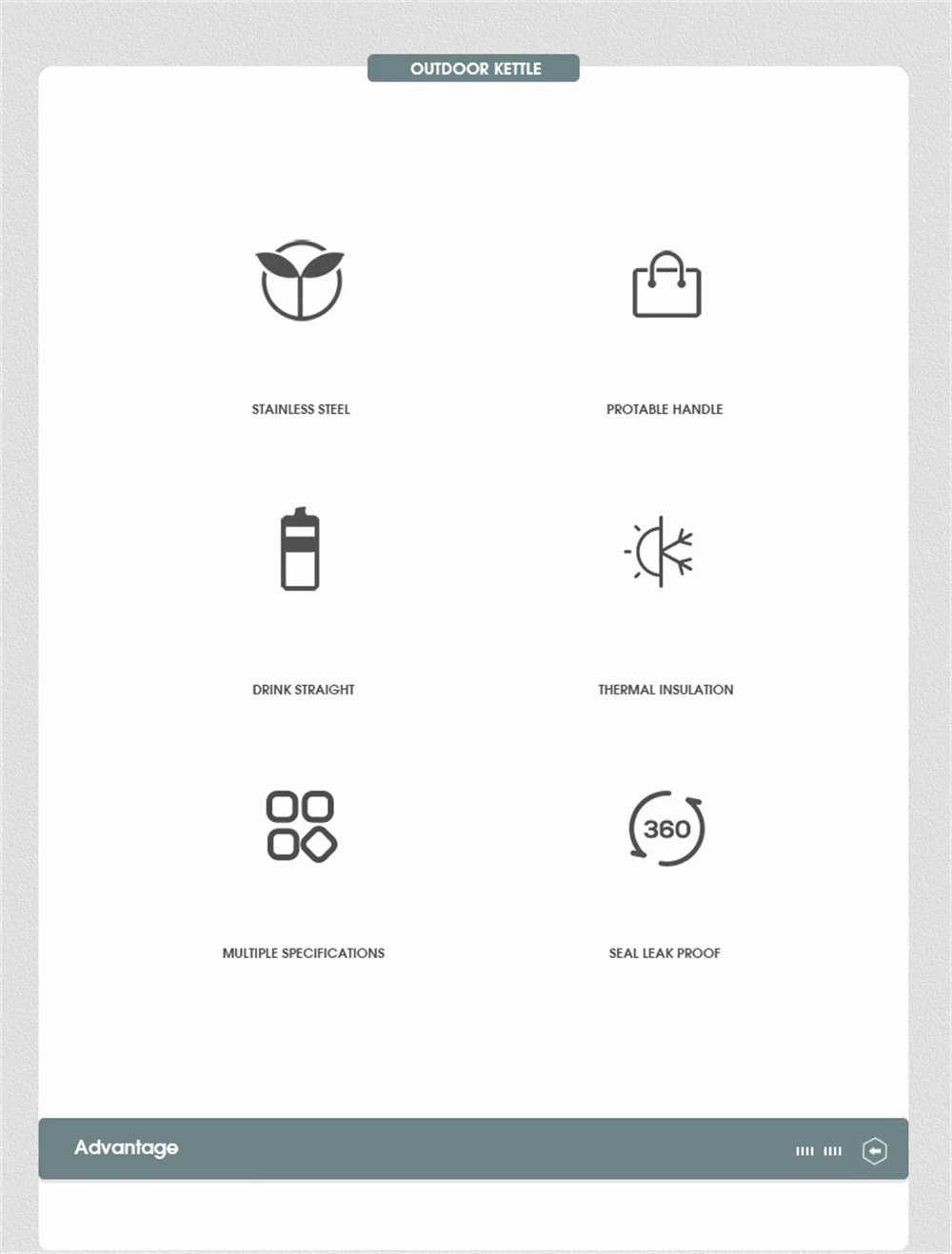 600ML/800ML Outdoor Thermos Portable Kettle Water Bottle with Tea Filter 304 Stainless Steel Thermal Cup Leak-proof Flask Sports