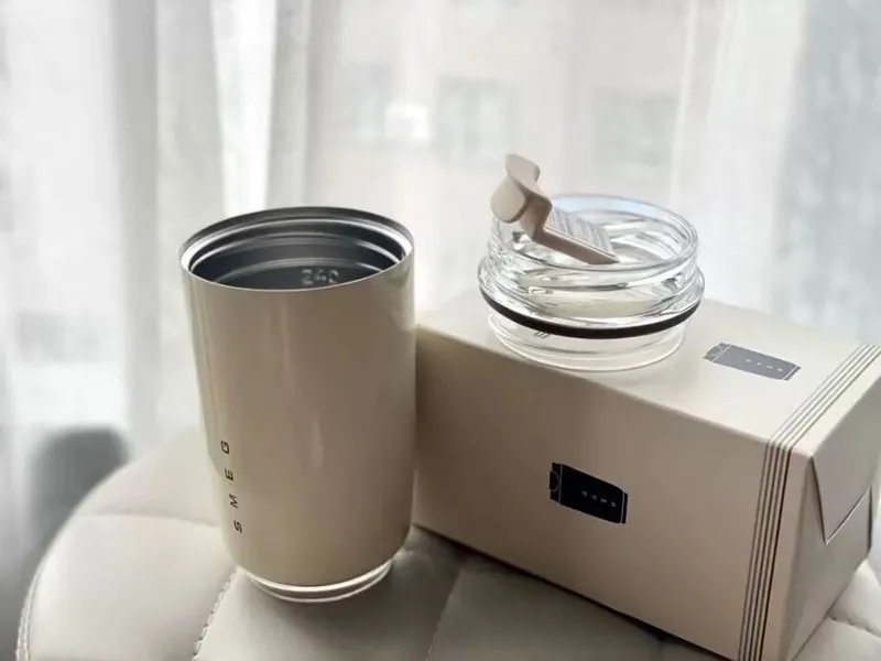 SMEG 240ML Milk White Beverage Cup Travel Portable Drinking Cup Stainless Steel Vacuum Leak proof  Coffee Thermos