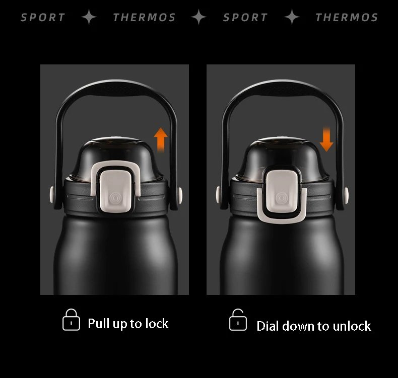 2L Tumbler Thermo Bottle Large Capacity With Straw Stainless Steel Thermal Water Bottle Cold and Hot Thermo Cup Vacuum Flask Gym