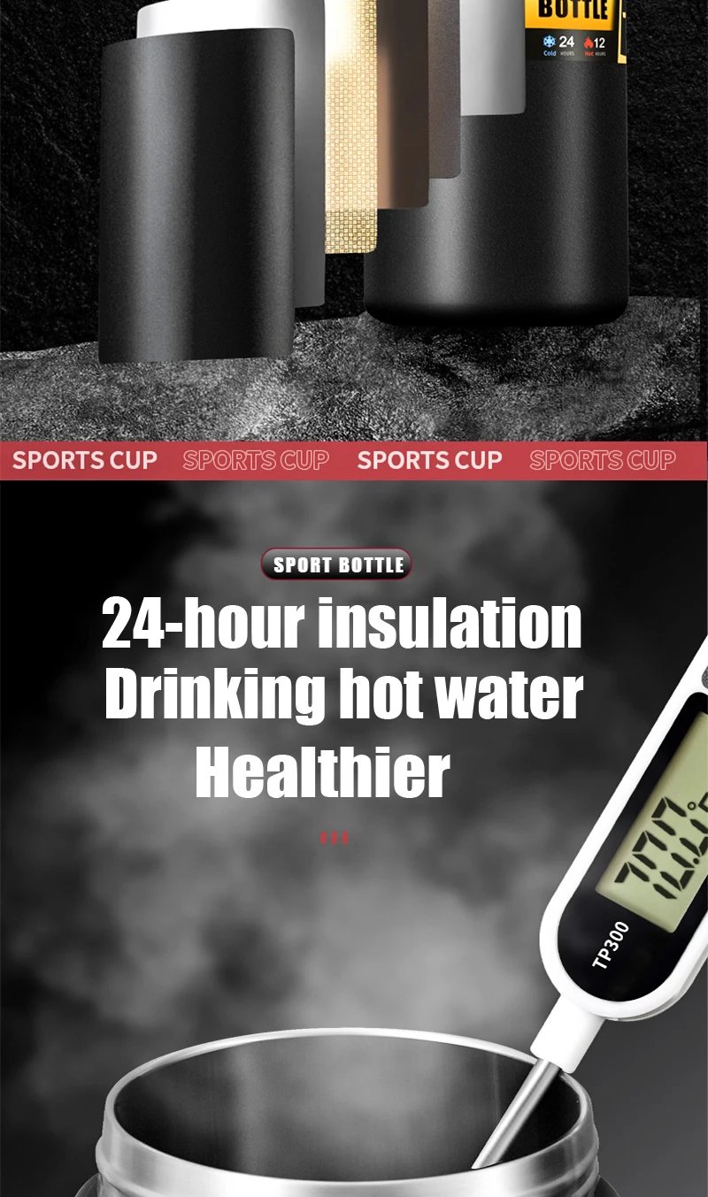 1500ML Stainless Steel Thermo Bottle Portable Thermos Large Capacity Thermo Water Bottle Tumbler Thermoses Outdoor Vacuum Flasks