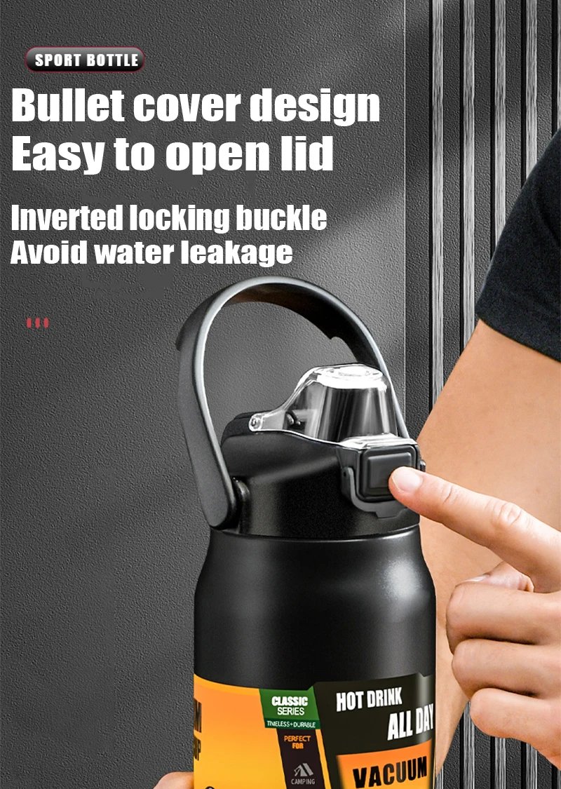 1500ML Stainless Steel Thermo Bottle Portable Thermos Large Capacity Thermo Water Bottle Tumbler Thermoses Outdoor Vacuum Flasks