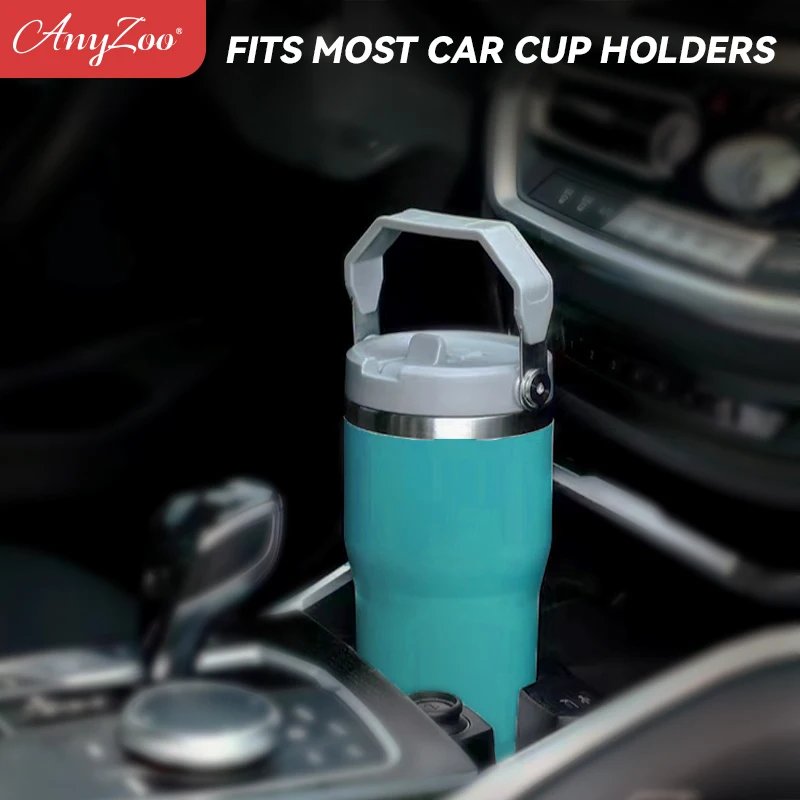 900ml Portable Car Cup Stainless Steel Thermos Cup with Straw Travel Sports Water Bottle With Handle Cover Coffee Vacuum Flask