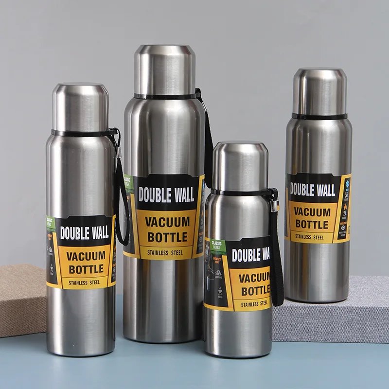 500/750/1000/1500ml Stainless Steel Thermos Large Capacity Vacuum Flask Portable Insulated Tumbler With Rope Thermo Bottle