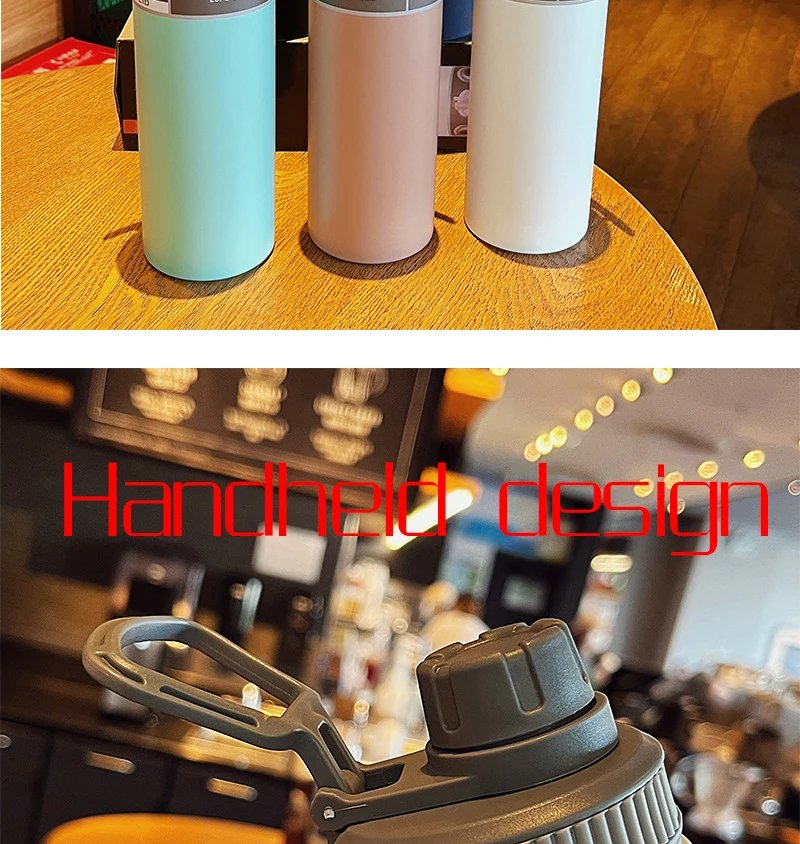 530ML/750ML Thermos Water Bottle Large capacity Stainless Steel Vacuum Flask Mug Portable Outdoor Thermal Mug Sports Drinks Cup