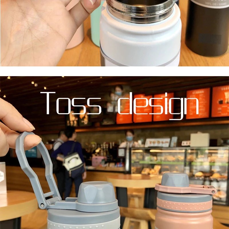 530ML/750ML Thermos Water Bottle Large capacity Stainless Steel Vacuum Flask Mug Portable Outdoor Thermal Mug Sports Drinks Cup