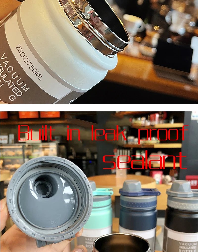 530ML/750ML Thermos Water Bottle Large capacity Stainless Steel Vacuum Flask Mug Portable Outdoor Thermal Mug Sports Drinks Cup