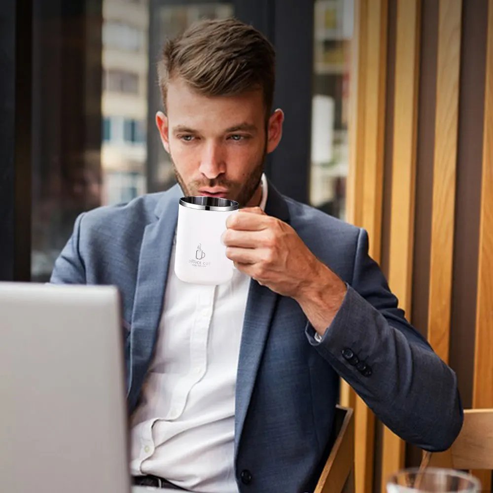 500ml Thermal Coffee Cup Double Wall Stainless Steel Heat Insulated Coffee Milk Mug with Handle and Lid Travel Drinking Tumbler