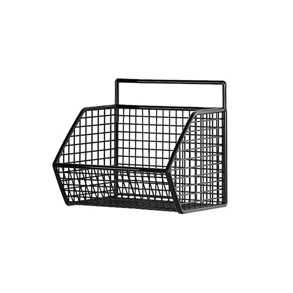 Wrought Iron Kitchen Ginger Garlic Separation Storage Baskets Cosmetic Punch-Free Drain Storage  Box Bathroom Rectangular Basket