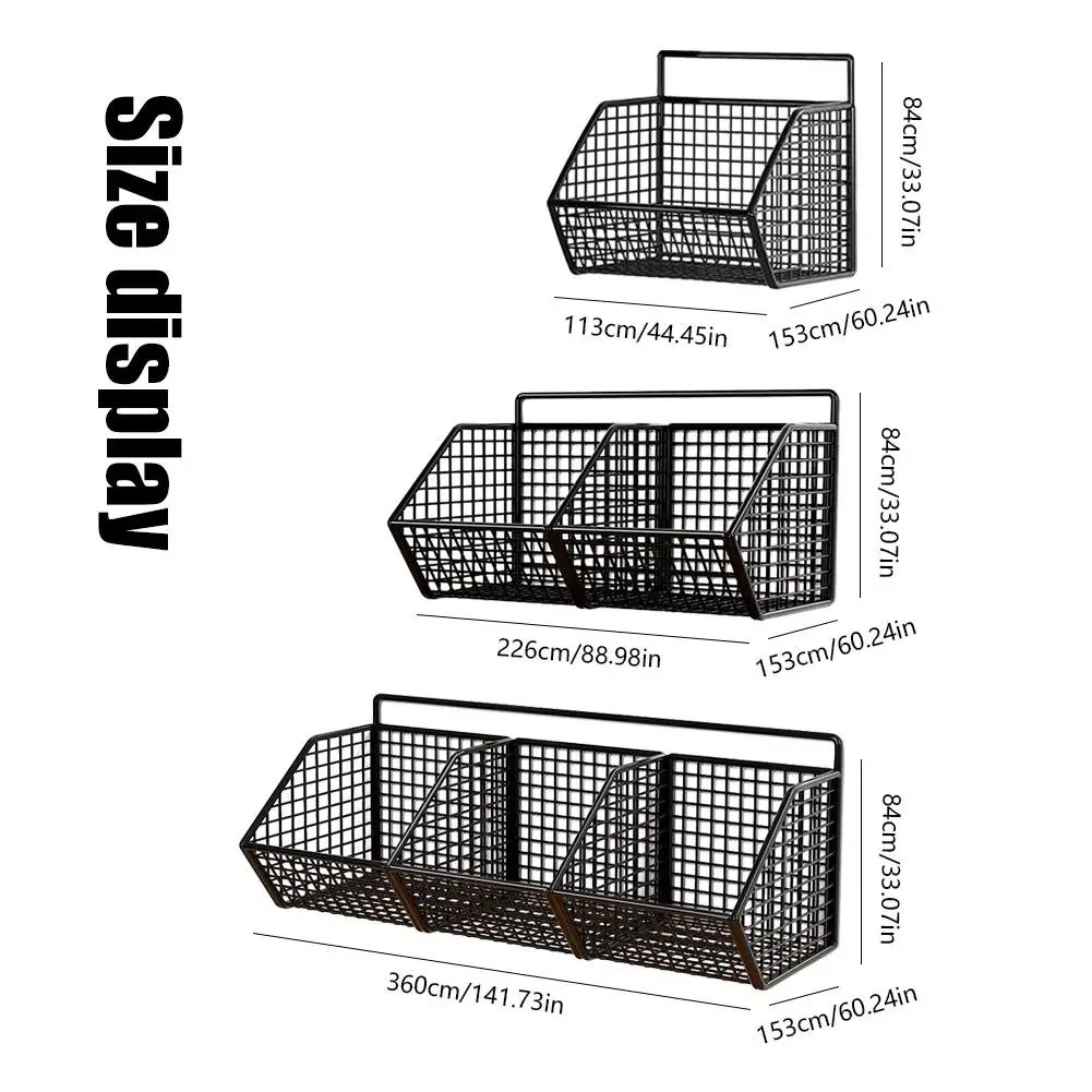 Wrought Iron Kitchen Ginger Garlic Separation Storage Baskets Cosmetic Punch-Free Drain Storage  Box Bathroom Rectangular Basket