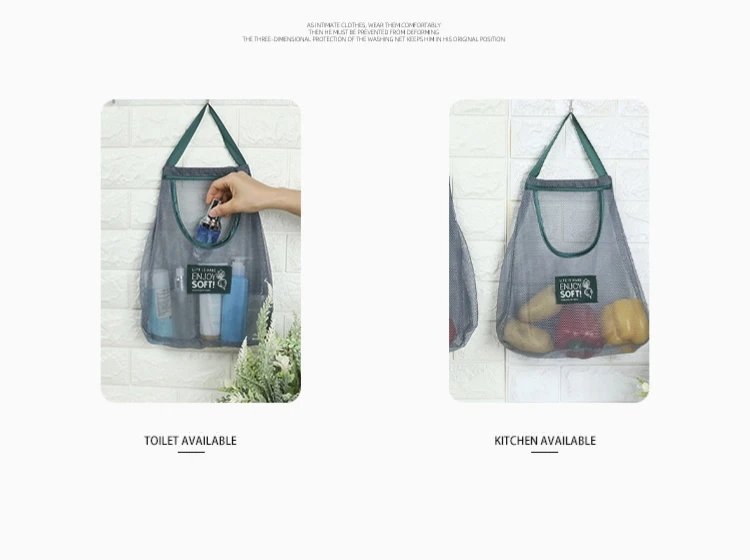 Mesh Bag Storage Baskets Reusable Grocery Net Plastic Bags For Food Fruit Vegetables Kitchen Organizer Accessories Item