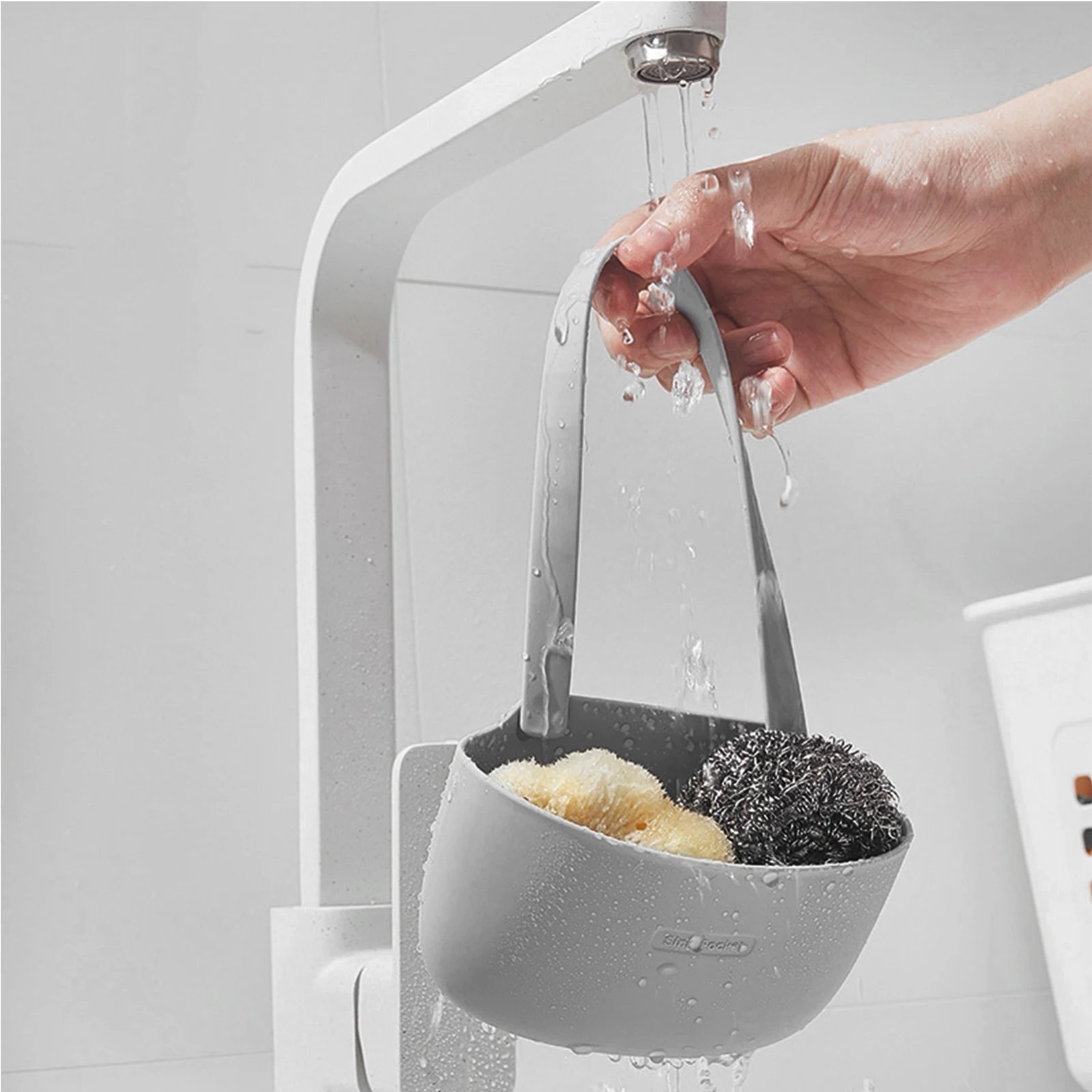 Kitchen Sink Sponge Holder Drainage Rack Hanging Basket Adjustable Faucet Holder Kitchen Bathroon Sink Accessories