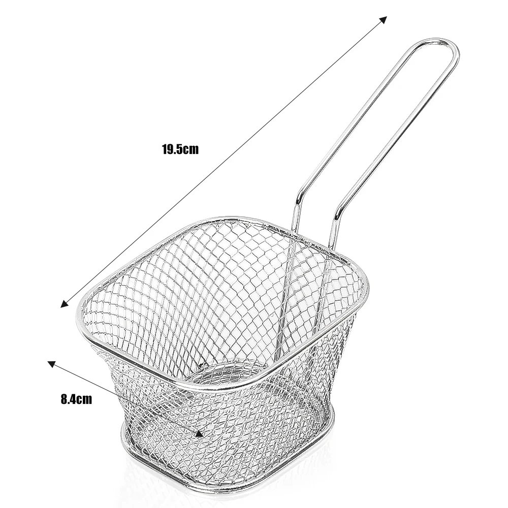 Fryers Basket Net Mesh Fries Chip Kitchen Tool Stainless Steel Fryer Home French Fries Baskets Strainer Restaurants Bars Tools