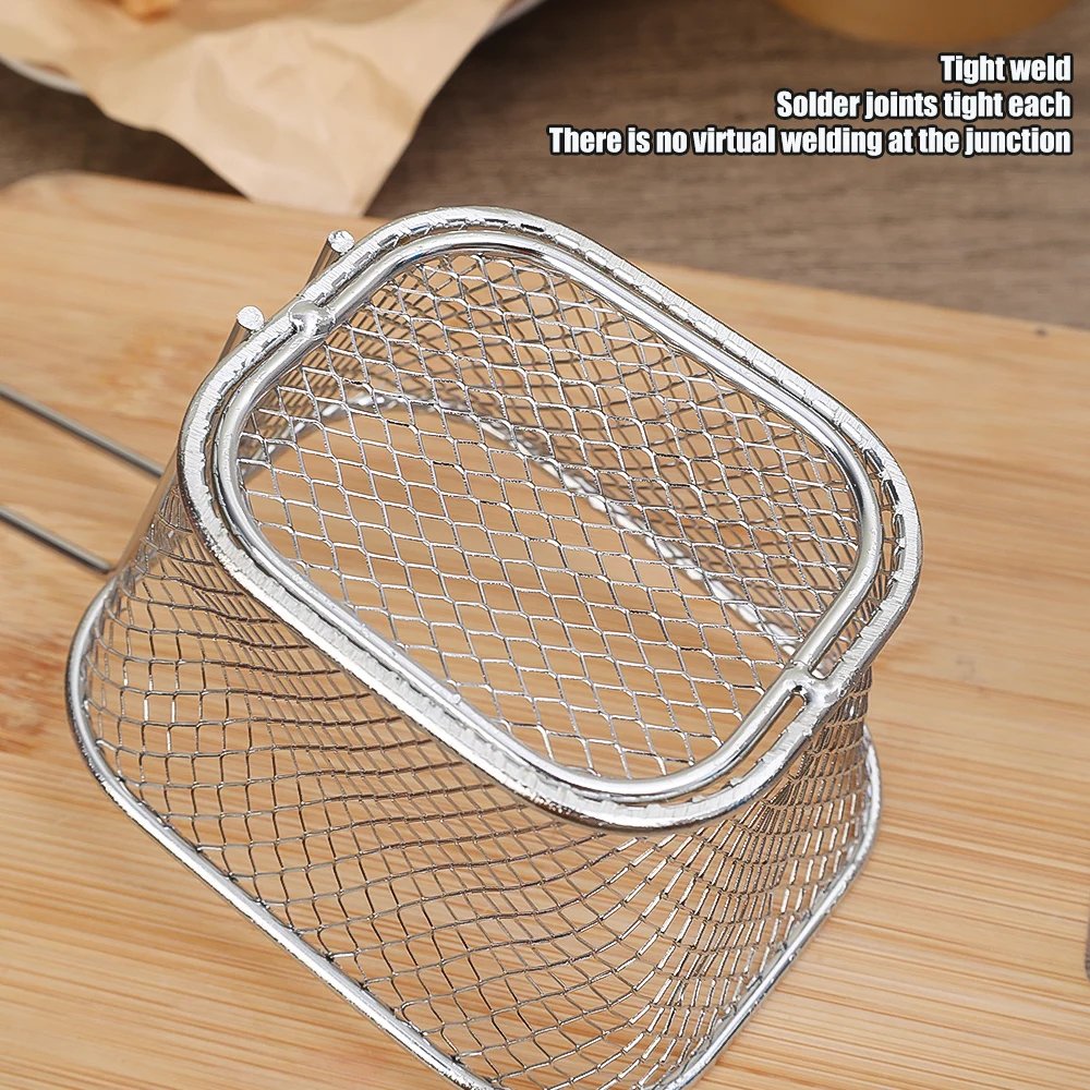 Fryers Basket Net Mesh Fries Chip Kitchen Tool Stainless Steel Fryer Home French Fries Baskets Strainer Restaurants Bars Tools