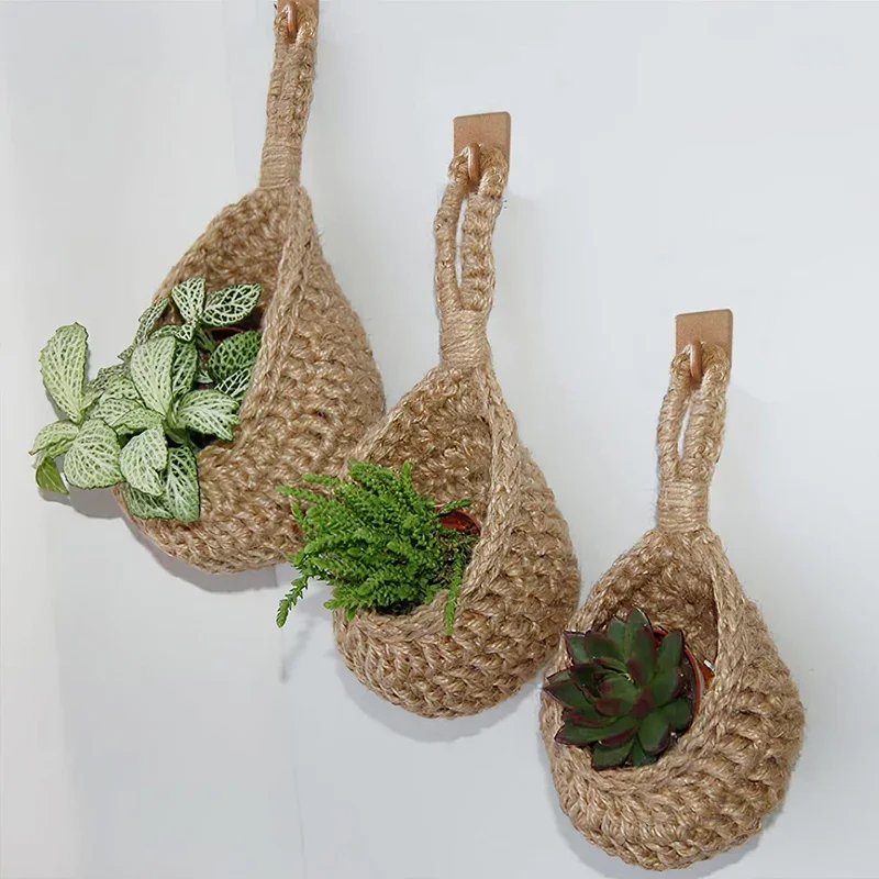 Wall-mounted Vegetable Basket Fruit and Sundry Basket Natural Wicker Weave Storage Basket Kitchen Storage Home Decoration