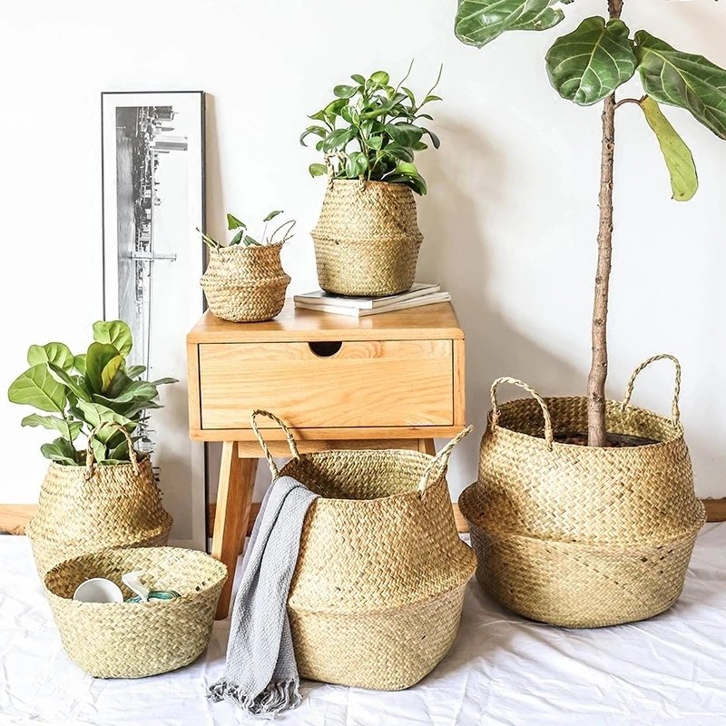 Zerolife Seaweed Wicker Basket Rattan Hanging Flower Pot Dirty Clothes Basket Storage Basket Cesta Mimbre Basket Picnic Basket Zerolife Seaweed Wicker Basket Rattan Hanging Flower Pot Dirty Clothes Basket Storage Basket Cesta Mimbre Basket Picnic Basket