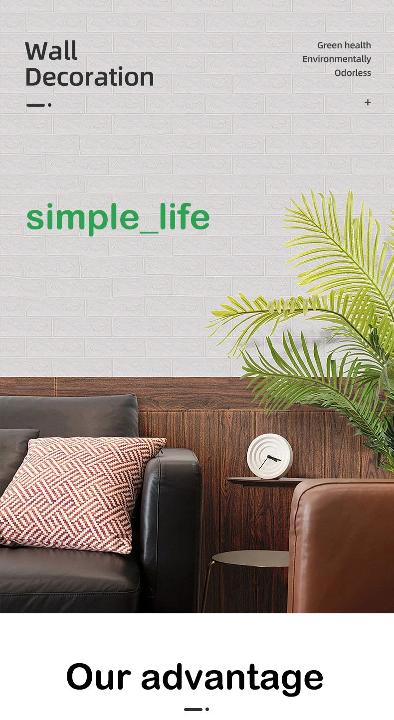 77cm*70cm 3D Self-adhesive Wallpaper Waterproof Brick Retro Wall Stickers Living Room Bedroom Wall Stickers Home Decoration