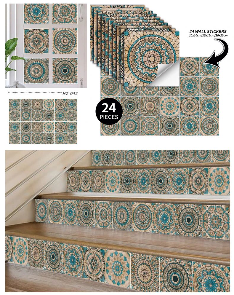 24pcs/set Light Color Tiles Sticker Wall Stickers Kitchen Bathroom Home Renovation Wallpaper Waterproof Self-adhesive Wall Decal